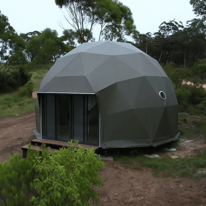 geodesic dome tent with sliding door - hybrid dome tent (2)