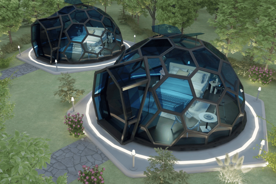 luxury glamping tent - glass geodesic dome tent (4)