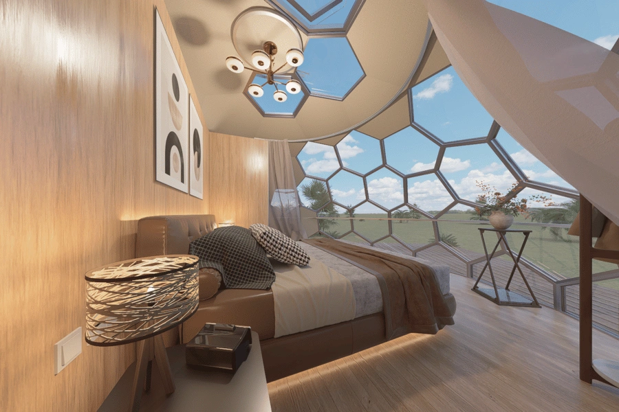luxury glamping tent - glass geodesic dome tent (4)