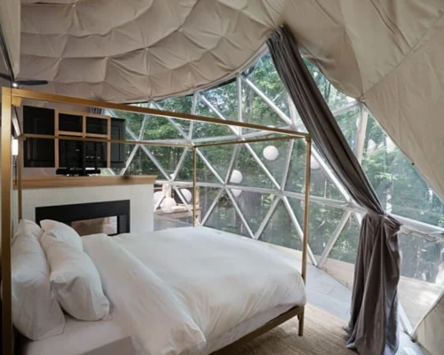 geodesic dome kit -hybrid dome tent for glamping - dome solution - glass bay window (4)
