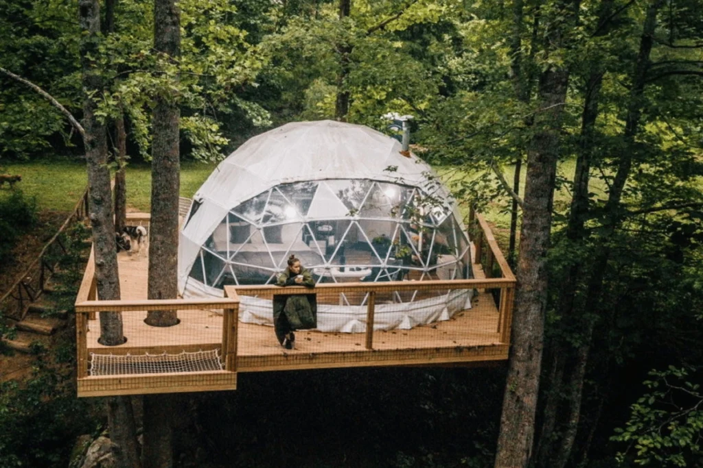 luxury glamping tent for couple, friend, family - geodesic dome tent (3)