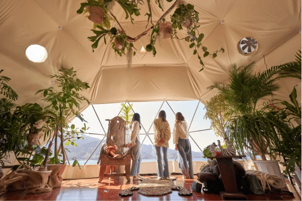 luxury glamping tent for couple, friend, family - geodesic dome tent (3)