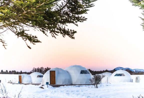 Dome tent for snowy conditions - connected dome tent - creative glamping tent for luxury hotel - large dome tent (2)