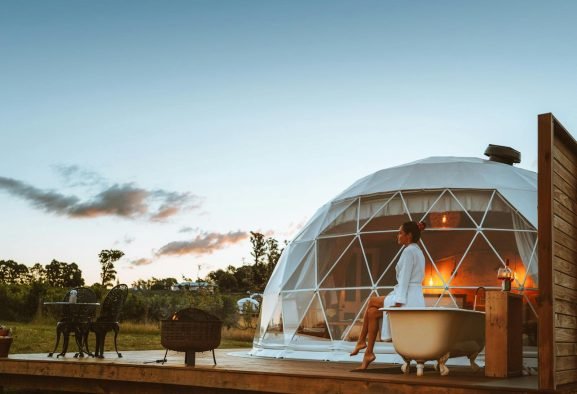 platform for dome tent - these things you should know before buying dome - preparation before constructing the glamping geodesic dome - woode, concrete platform for luxury tent (1)